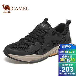 CAMEL 骆驼 休闲鞋透气网面户外登山鞋运动鞋男 A112347120 黑色 42