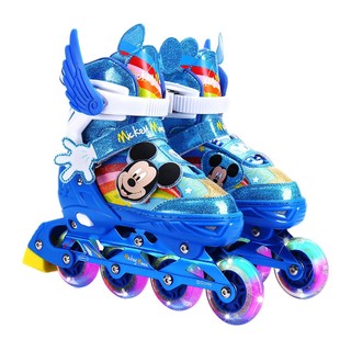 Disney 迪士尼 儿童轮滑鞋套装 蓝色/米奇 S