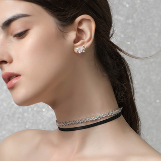 HEFANG Jewelry 何方珠宝 SNOWFLAKE雪花系列 HFG125135 冰凝925银耳钉