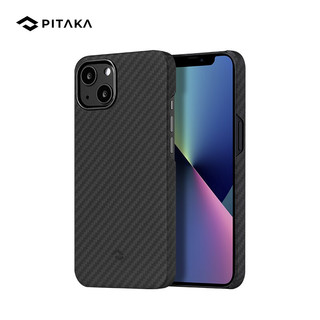 PITAKA MagEZ Case可适用苹果iPhone 13凯夫拉手机壳MagSafe磁吸碳纤维轻薄保护套 黑灰斜纹