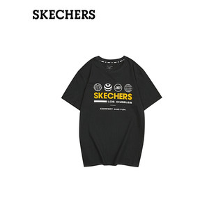 SKECHERS 斯凯奇 L321M078 男士印花短袖T恤