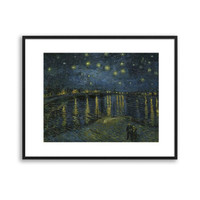 buybuyART 买买艺术 梵高《罗纳河上的星夜》50×40cm 艺术版画 客厅卧室沙发背景墙装饰画