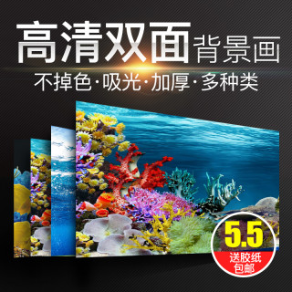 鱼缸背景纸壁纸水族箱贴纸装饰3d立体背景板画高清图底板纸装饰双面款30高52长 报价价格评测怎么样 什么值得买