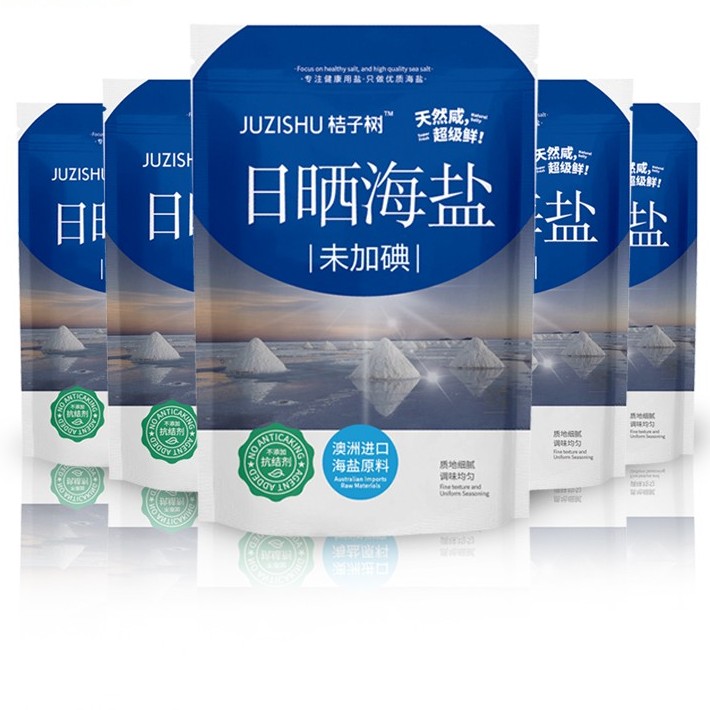 桔子树 无碘海盐未加碘食用盐320g*6袋