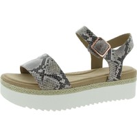 Clarks 其乐 Lana Shore Womens Faux Leather Snake Print Wedge Sandals