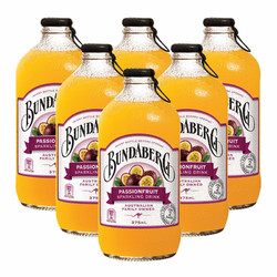 BUNDABERG 宾得宝 澳州原装进口 宾得宝（Bundaberg）含气百香果汁饮料375ml*6玻璃瓶装 食品汽水