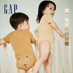 Gap 盖璞 婴儿纯棉圆领短袖连体衣824936 2021夏季新款洋气童装宝宝哈衣