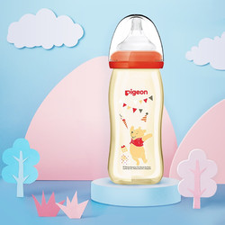 Pigeon 贝亲 奶瓶 PPSU奶瓶 新生儿 宽口径 迪士尼 disney 240ml(维尼派对) AA163 自然实感L码