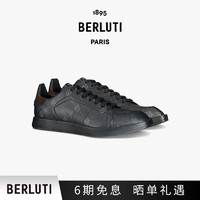 Berluti Signature帆布皮革经典印花男士Stellar运动鞋休闲鞋 BLACK+TDM INTENSO