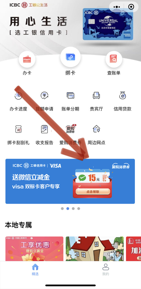 工商银行 VISA双标卡用户专享