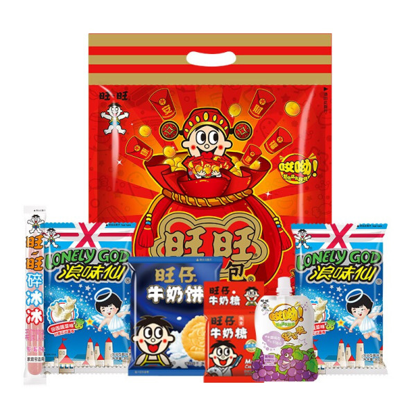 旺旺哎呦大礼包298g袋零食年货礼盒7件