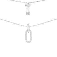 APM Monaco 游艇俱乐部系列环扣吊坠镶晶钻项链 锁骨链时尚个性