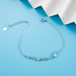 chinagold中国黄金925银手链时尚纽带手链