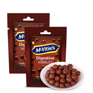 McVitie's 麦维他 土耳其进口 麦维他（Mcvitie's）巧粒脆 麦丽素黑巧克力球80g*2 进口零食小吃