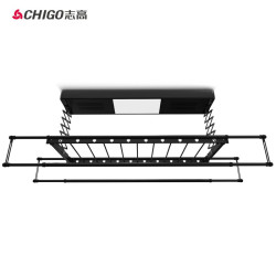 CHIGO 志高 智能电动晾衣架升降晾衣机阳台智能遥控家用带烘干LED照明晒衣架自动小米晾衣杆 黑色