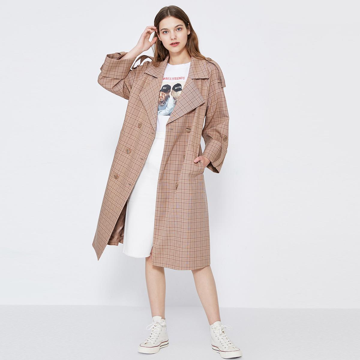 VERO MODA 女士格纹风衣外套 320121523F10