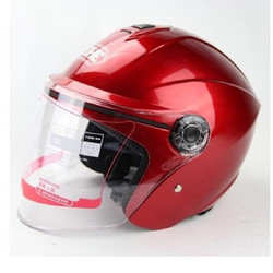 永恒 电动摩托车头盔 单镜片 深红