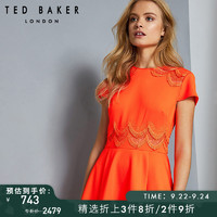 TED BAKER 女士甜美纯色圆领短袖连衣裙