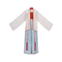 池夏 改良 宋制汉服 南风有信:听花奴 女士褙子三裥裙 S1878 浅米色+蓝绿色 M