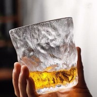 冰川纹玻璃杯家用水杯威士忌酒杯