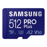 SAMSUNG 三星 PRO Plus Micro-SD存储卡 512GB（UHS-I、V30、U3、A2）