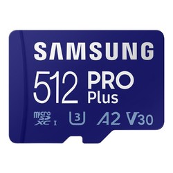 SAMSUNG 三星 PRO Plus Micro-SD存儲卡 512GB（UHS-I、V30、U3、A2）