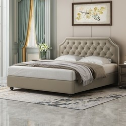 sleemon喜临门爱德华美式轻奢皮床双人床修普诺斯床垫