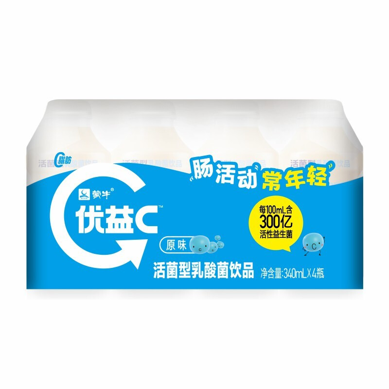 mengniu 蒙牛 优益c 活菌型乳酸菌饮品 原味 340ml*4瓶