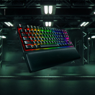 RAZER 雷蛇 猎魂光蛛 V2 竞技版 87键 有线机械键盘 黑色 光轴 RGB