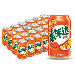 百事可乐 美年达 Mirinda 橙味 可乐 碳酸饮料整箱 330ml*24听 百事出品