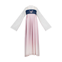 池夏 改良 唐制汉服 玲珑笔:相思笺 女士短衫齐胸褶裙诃子 S1854 粉色 M