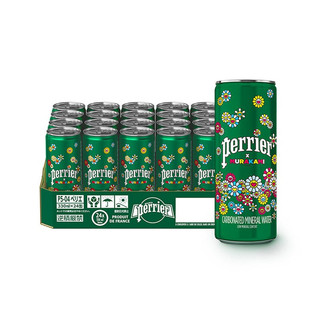 perrier 巴黎水 村上隆限量装 充气天然矿泉水 原味 330ml*24罐