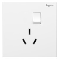 legrand 罗格朗 仕典系列 K8/15/15CS 16A三孔带开关插座 玉兰白