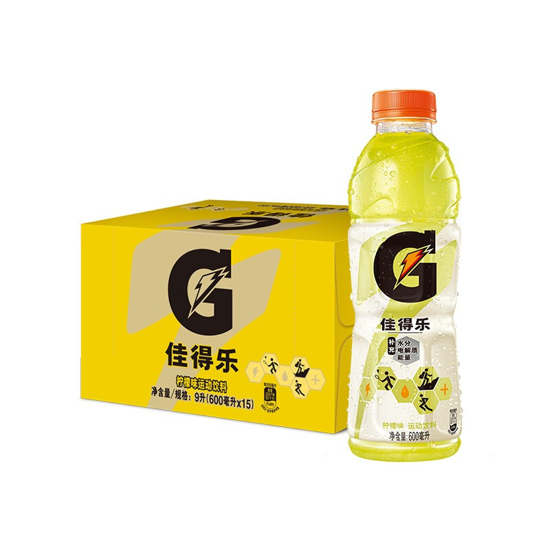 GATORADE 佳得乐 运动饮料 柠檬味 600ml*15瓶