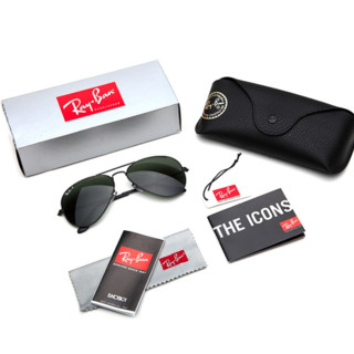 Ray-Ban 雷朋 Aviator飞行员系列 男女款太阳镜 RB3025 002/58 黑框绿色片 62mm