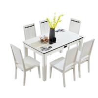 QuanU 全友 120358 现代餐桌椅组合 一桌四椅 米白色