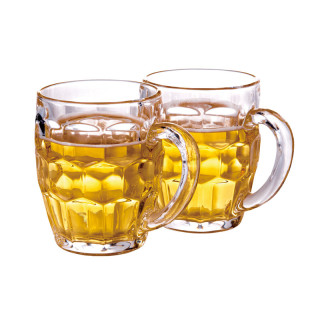 洁雅杰啤酒杯玻璃水杯子565ml大容量菠萝扎啤杯2只装yjzb300