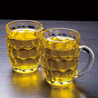 洁雅杰啤酒杯玻璃水杯子(565ml)大容量菠萝扎啤杯(2只装) YJZB-300