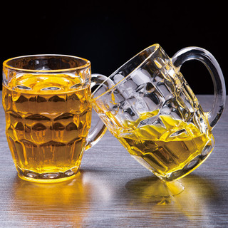洁雅杰啤酒杯玻璃水杯子(565ml)大容量菠萝扎啤杯(2只装) YJZB-300