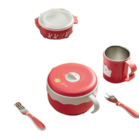 babycare BC2007105 儿童餐具 光珊红 5件套