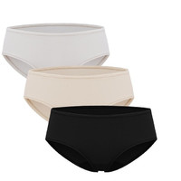 NEIWAI 内外 零敏系列 女士三角内裤套装 N211WU2206 3条装(芭蕾粉+裸肤色+黑色) XL