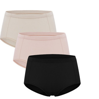 NEIWAI 内外 零敏系列 女士高腰三角内裤套装 N211WU2207 3条装(裸肤色+裸粉色+黑色) S