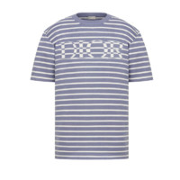 Dior 迪奥 男士圆领短袖T恤 183M647AT234 蓝色/白色 XS