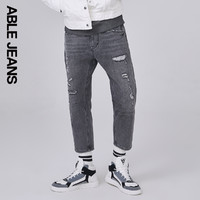 ABLE JEANS 欧帛牛仔 801114 男士破洞牛仔裤