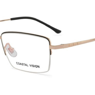 Coastal Vision 镜宴 CVF4017 男士钛金属眼镜架 金色