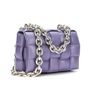 BOTTEGA VENETA 葆蝶家 CASSETTE系列 CHAIN 女士斜挎包 631421VBWZ05130 薰衣草色 中号