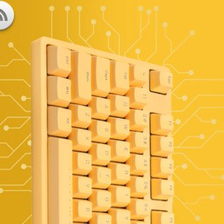 ikbc W210 108键 2.4G无线机械键盘 黄色 Cherry红轴 无光