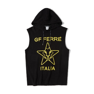 Gianfranco Ferre 男士连帽背心 GAM11W1110 黑色 M