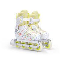COOGHI 酷骑 勇敢竞技家系列 儿童轮滑鞋 清新几何白 S