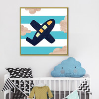 艺米 A款-飞机 42x42cm 儿童房卧室装饰画 现代简约卡通壁画